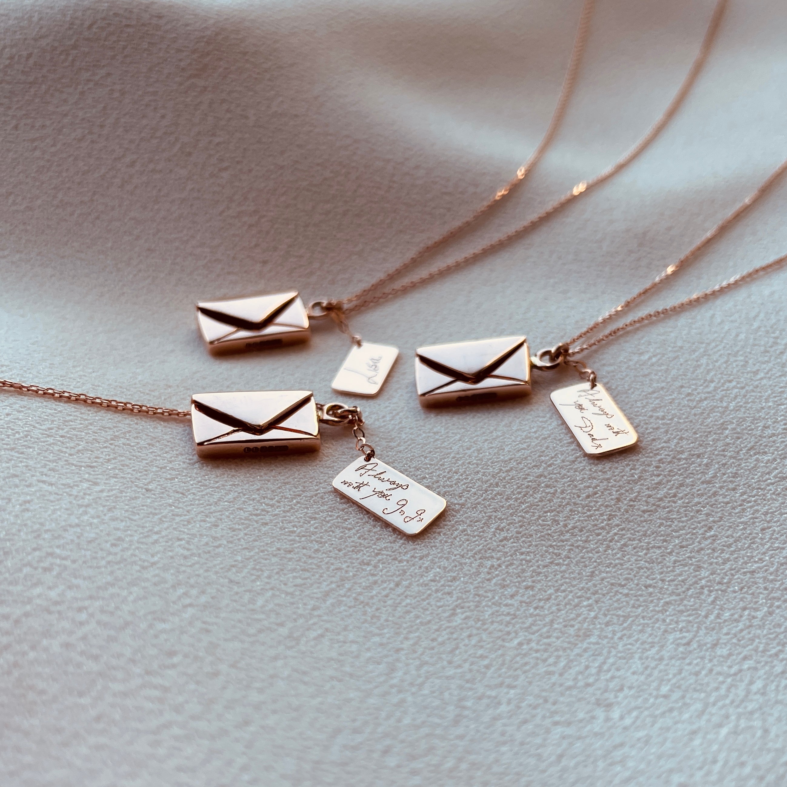 Signature Envelope Necklace - Rose Gold