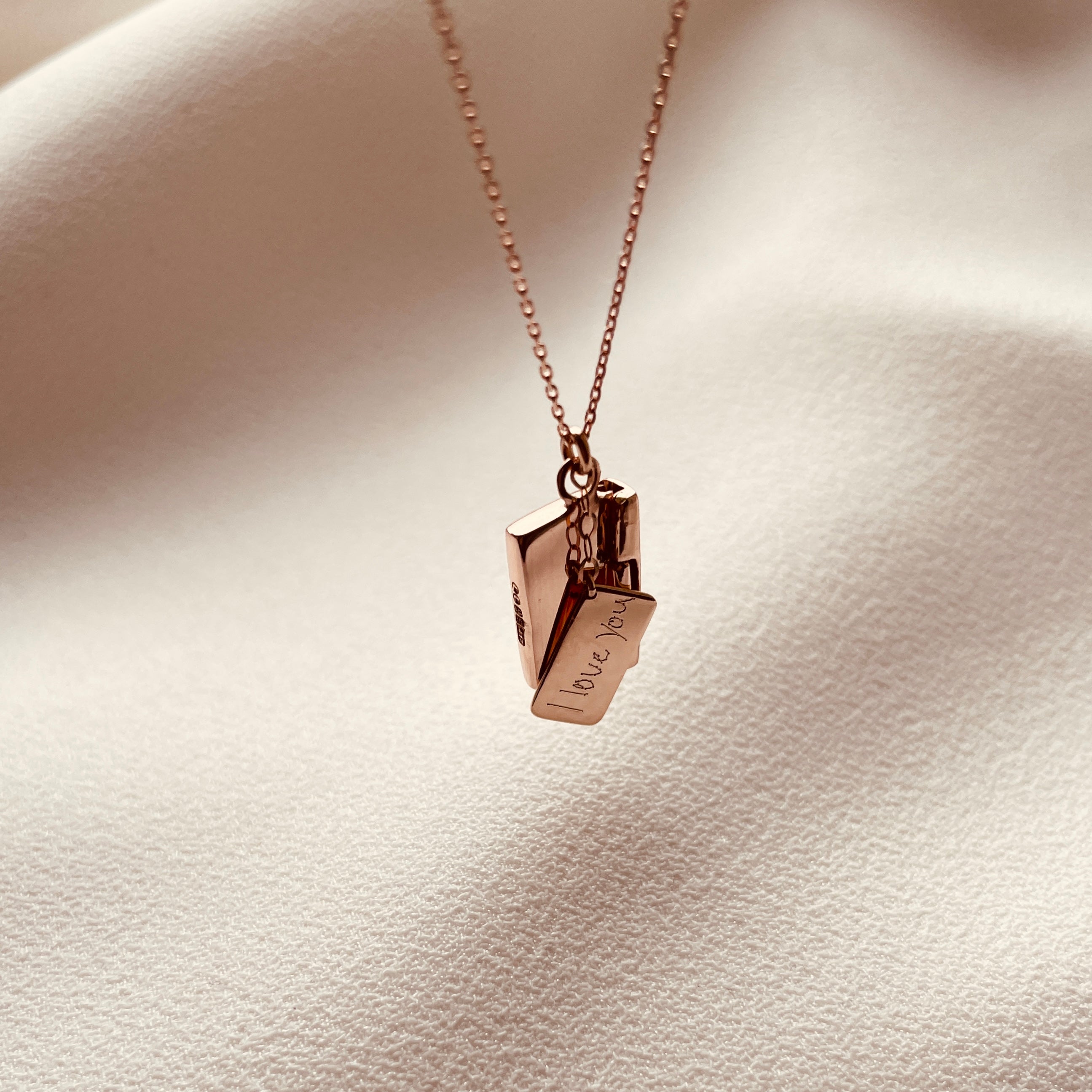 Signature Envelope Necklace - Rose Gold