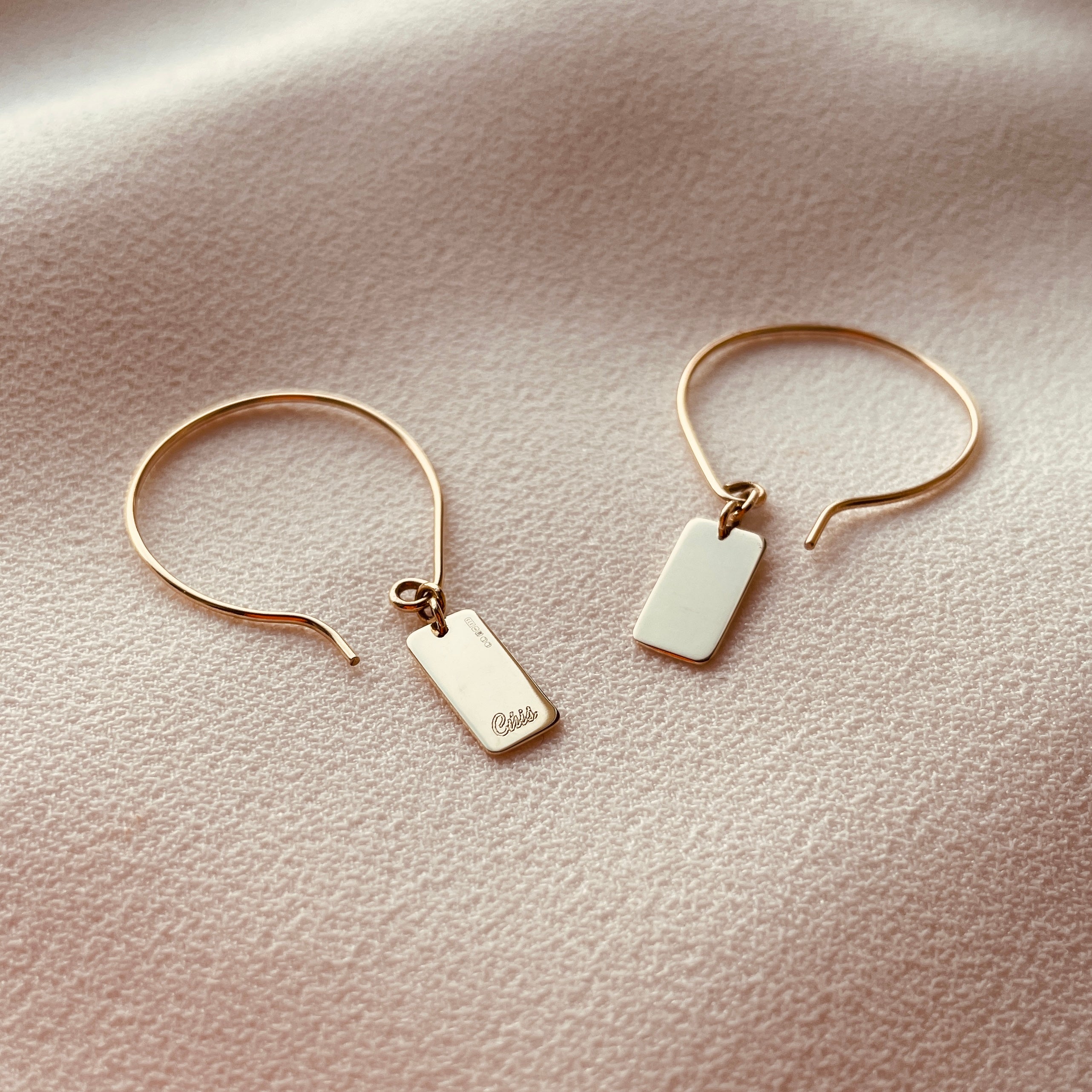 Slip Hoop Earrings - 9ct Gold