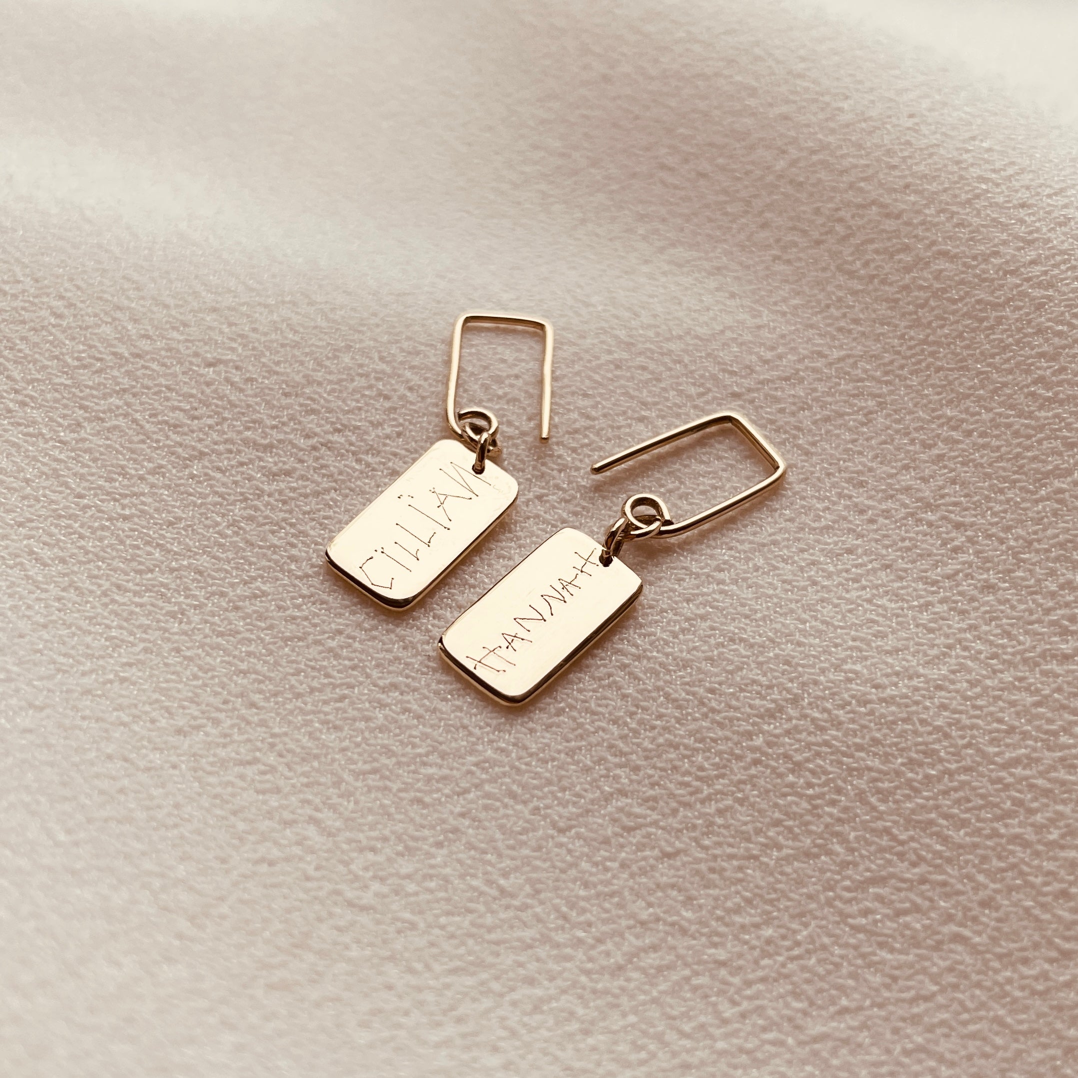 Slip Shortie Drop Earrings - 9ct Gold