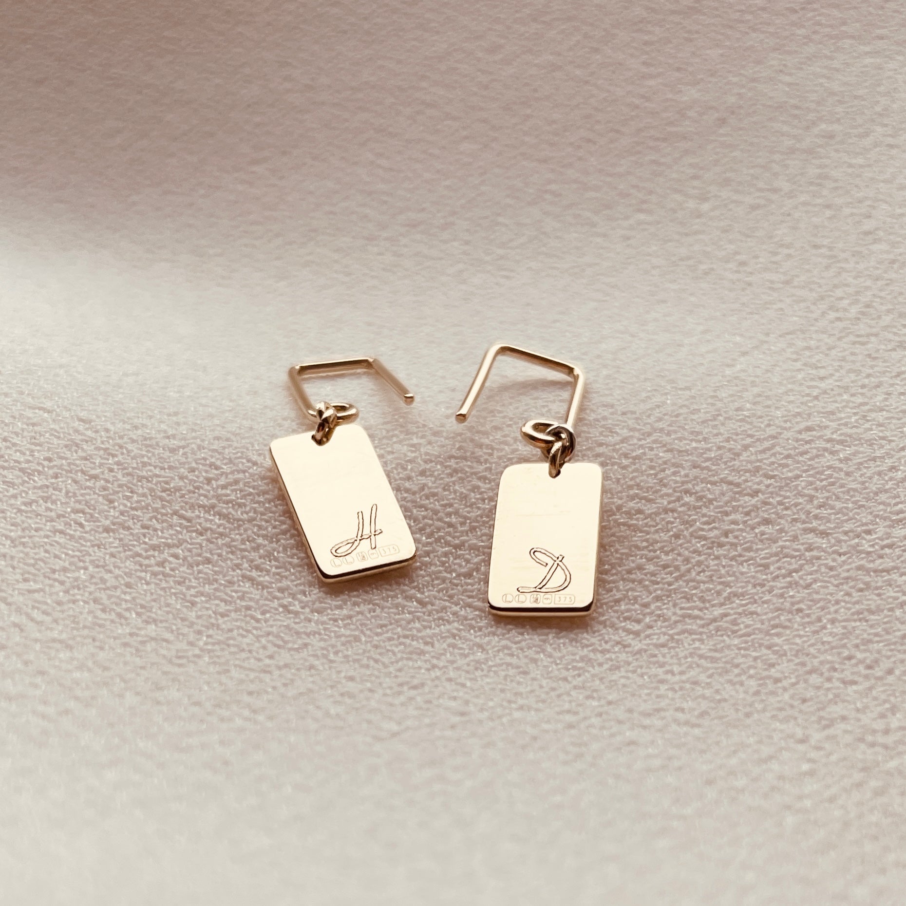 Slip Shortie Drop Earrings - 9ct Gold
