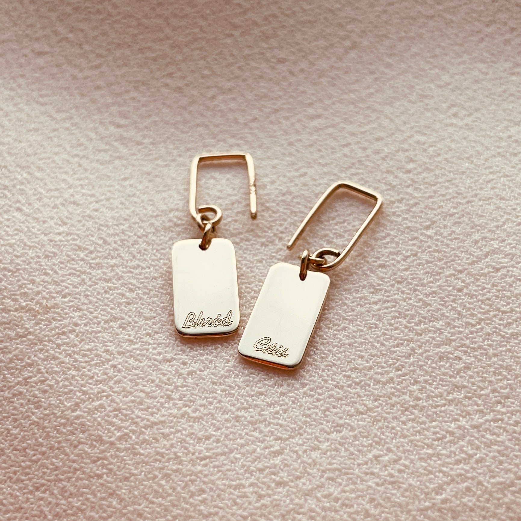 Slip Shortie Drop Earrings - 9ct Gold