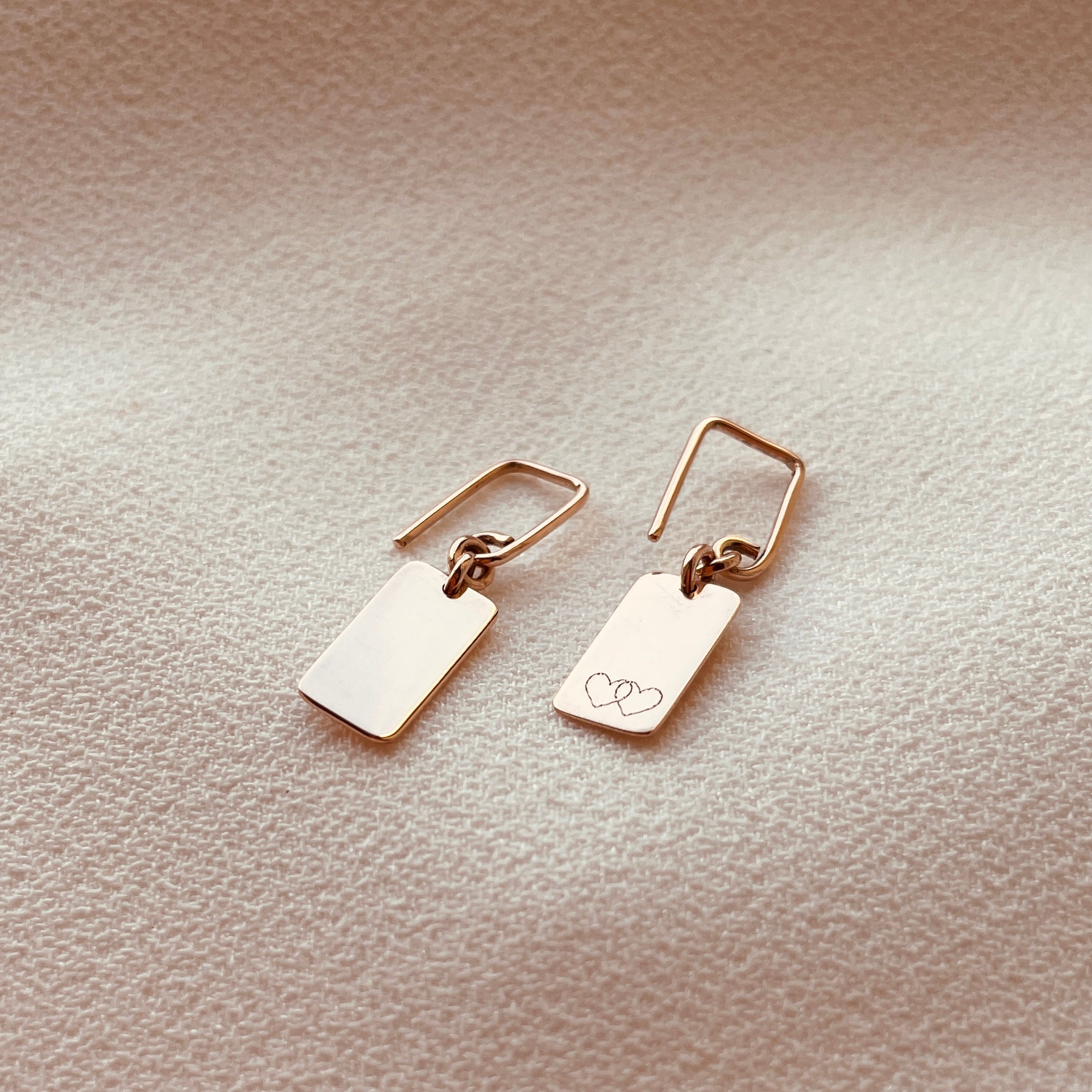 Slip Shortie Drop Earrings - Rose Gold