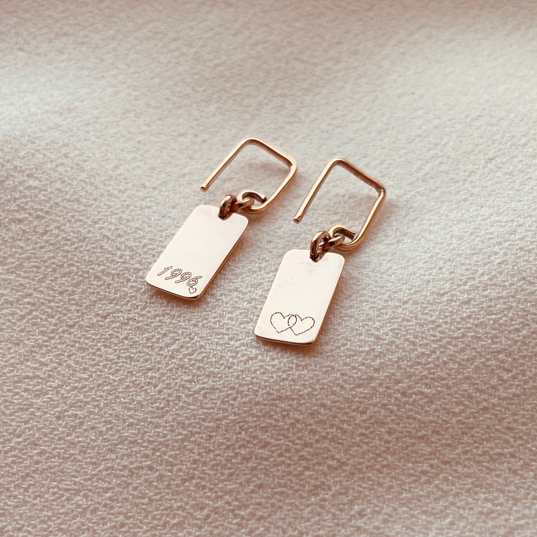 Slip Shortie Drop Earrings - Rose Gold