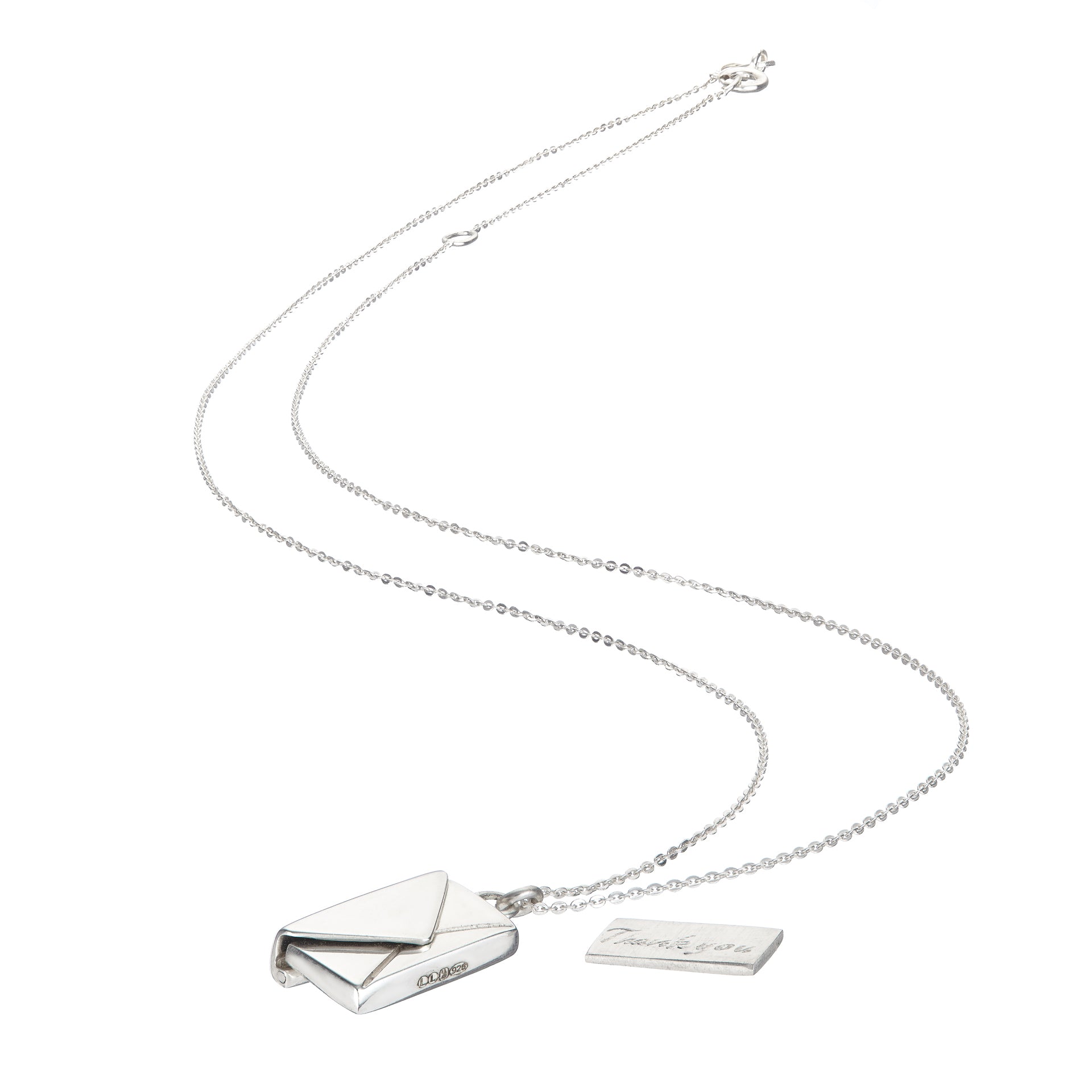 'Will you marry me?' Signature Envelope Necklace - Sterling Silver