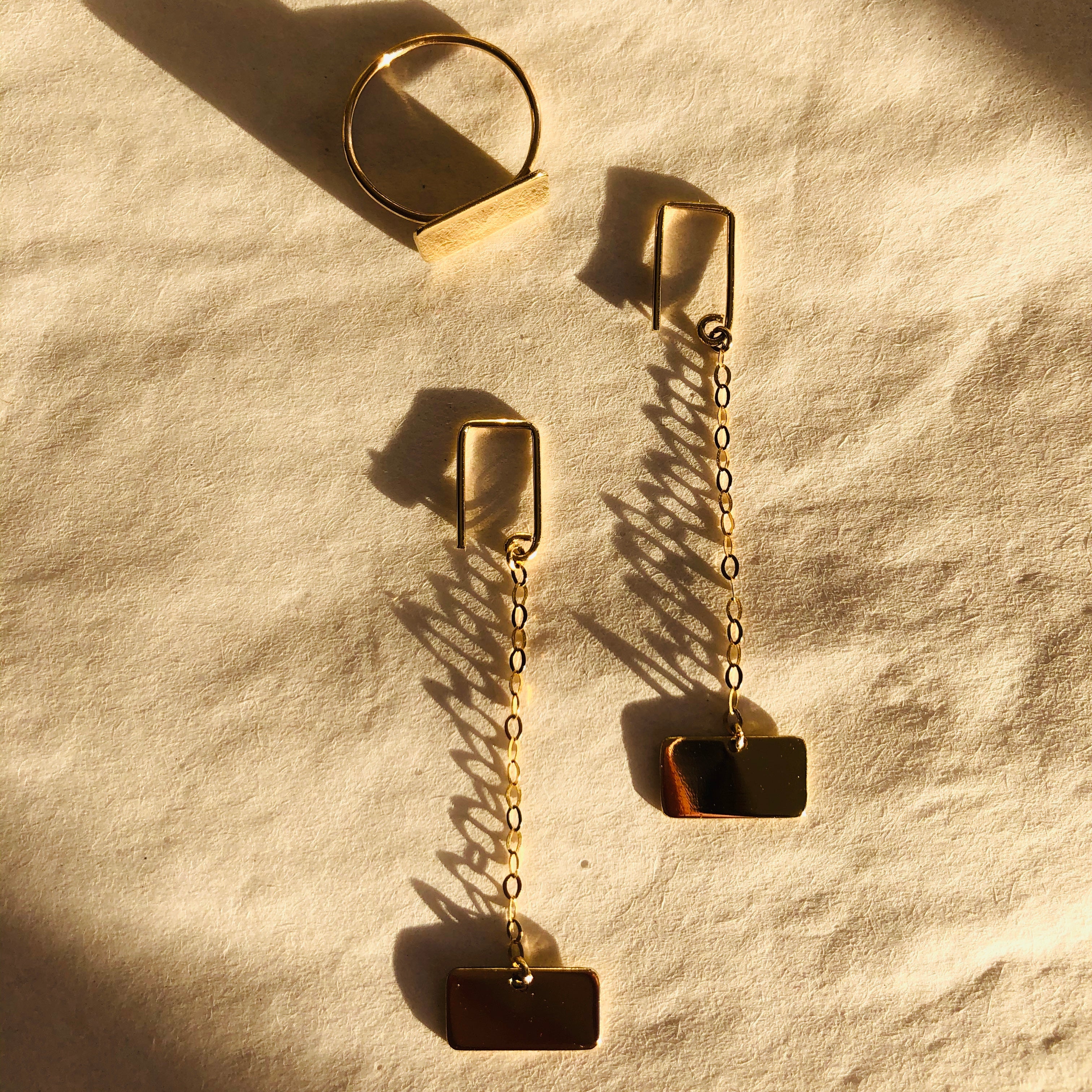 Slip Drop Earrings - 18ct Gold