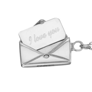 'I love you' Signature Envelope Necklace - Sterling Silver
